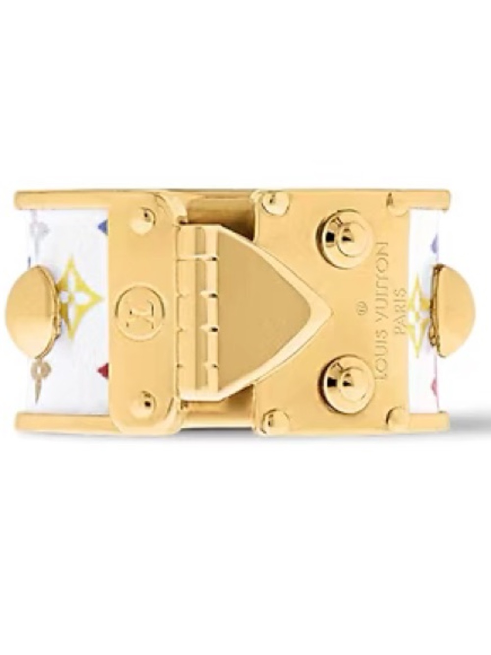 Louis Vuitton x Murakami White Multicolor Monogram Gold Ring sz L
